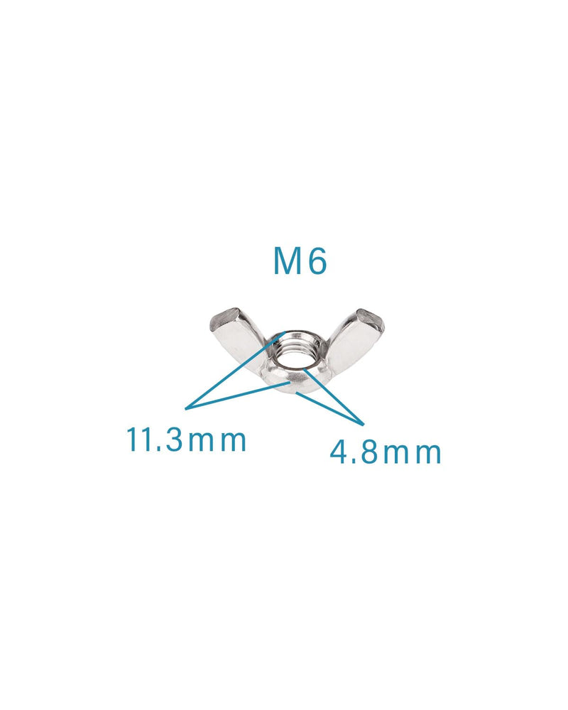 M6 Wing Nuts - IMScrews 304 Stainless Steel Wing Nuts - Durable Hardware for Home Maintenance and Professional Engineering Pack of 10 M6
