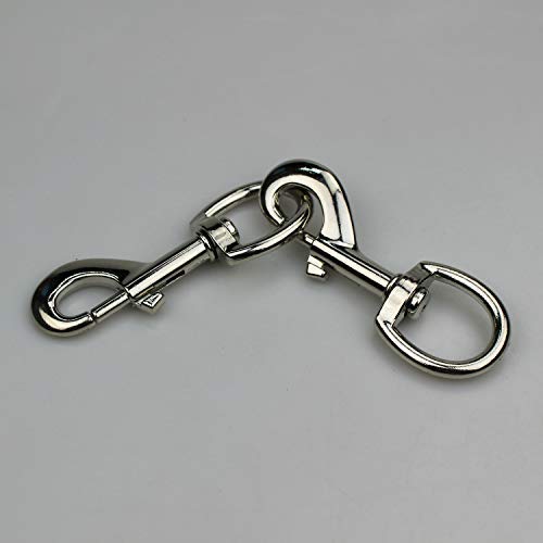 5pcs 3.5'' by 1/2-Inch Round Steel Swivel Eye Bolt Snap Hook - Use for Pet Leash Flag Pole Key Chain Clothlines Tarp Cover,Nickel Plated (3.5",5pcs)