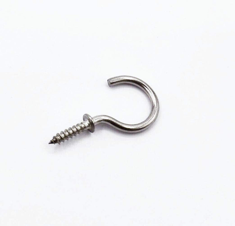 60 Pcs (304) Stainless Steel Screw Ceiling Hooks 1 Inch Cup Hook Screw-in Light Hooks 60 Pack