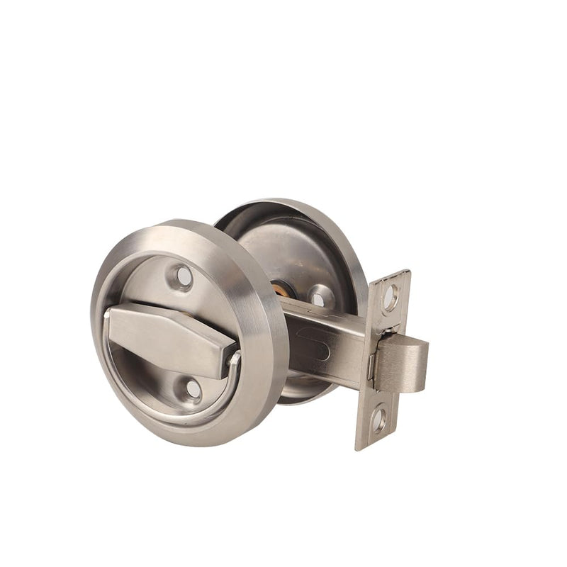 Dixiao 304 Stainless Steel Round Hidden Recessed Cup Door Lock, Doorknobs, Flush Door Locker, Flat Door Knob, Flat Passage Door Lock, 1 Set
