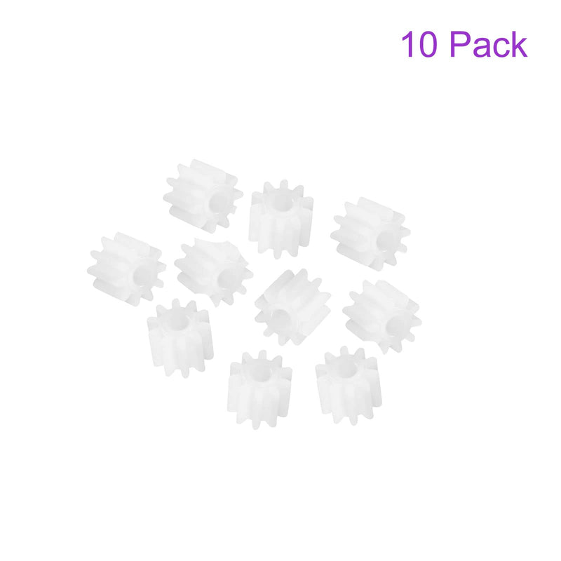 DMiotech 10 Pack 10 Teeth Plastic Gears Model Reduction Gear Plastic Worm Gears for DIY Model
