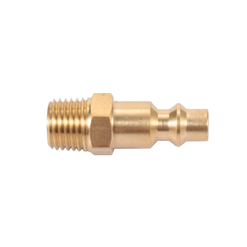 Brass 1/4-Inch NPT Male Industrial Air Hose Quick Connect Adapter,Air Coupler and Plug Kit,Air Compressor Fittings 10pcs (Male NPT) Male NPT