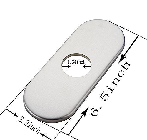 Homevacious 6" Sink Hole Cover Deck Plate for Bathroom Vanity Sink Faucet Escutcheon Brushed Nickel Stainless Steel Faucet Hole Cover Plate Round