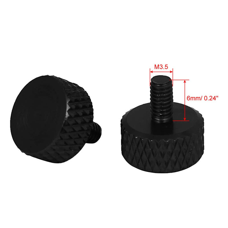 uxcell Graphics Card Metric M3.5-0.6x6mm Flat Head Knurled Thumb Screws Black 10pcs