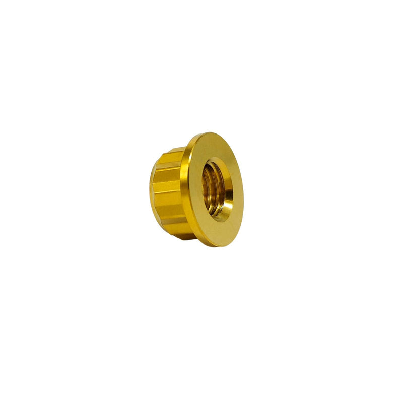 RISON Titanium Bi-Hex Sprocket Nut 12PT Flange Lock nut Titanium Metal Lock nut Pack of 5 (M8x1.25mm,Gold) M8x1.25mm Gold