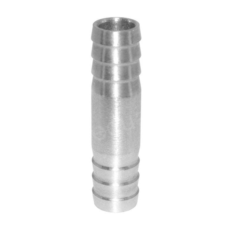 Beduan Stainless Steel 3/8" Hose Barb Splicer Mender Round Union Coupler Fitting (Pack of 2) 3/8 to 3/8 Pack of 2