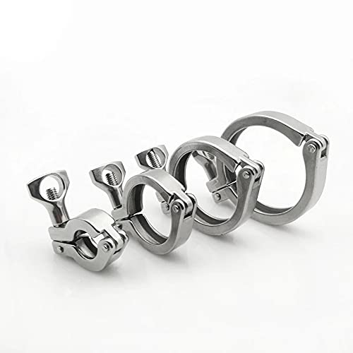 Beduan 2" Sanitary Tri Clamp, 304 Stainless Steel Single Pin Heavy Duty Tri Clamp Clover with Wing Nut for Ferrule TC 2". 2Pack (2 Inch) 2 Inch PackOf 2