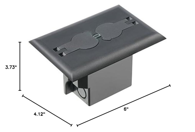 Arlington Industries FLBRF101BL-1 Retrofit Electrical Floor Box with Flip Lids for Existing Floors, Black, Plastic