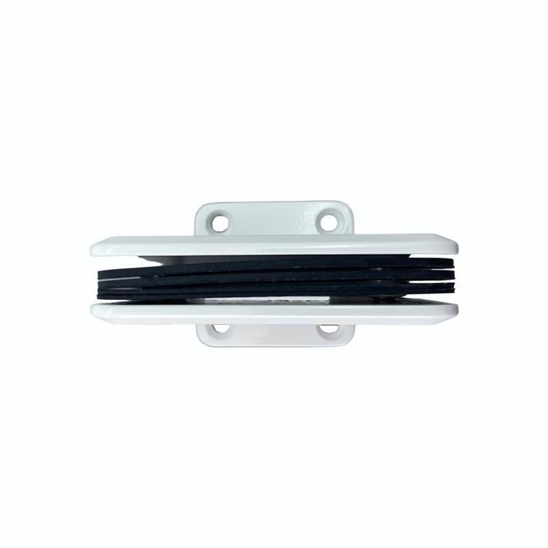Brixwell Glass to Wall Mount Shower Door Hinge, Solid Forged Brass, White, with Short Back Plate, 3/8" and 1/2" Glass Thickness, 3-9/16" Height, Frameless Shower Hardware