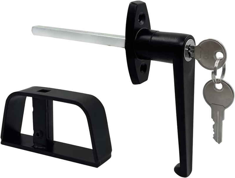 L-Handle Lock Shed Door Latch Lock Kit with 2 Keys and 2 Screws, 5-1/2" Stem Barn Playhouse & Chicken Coop Door Lock