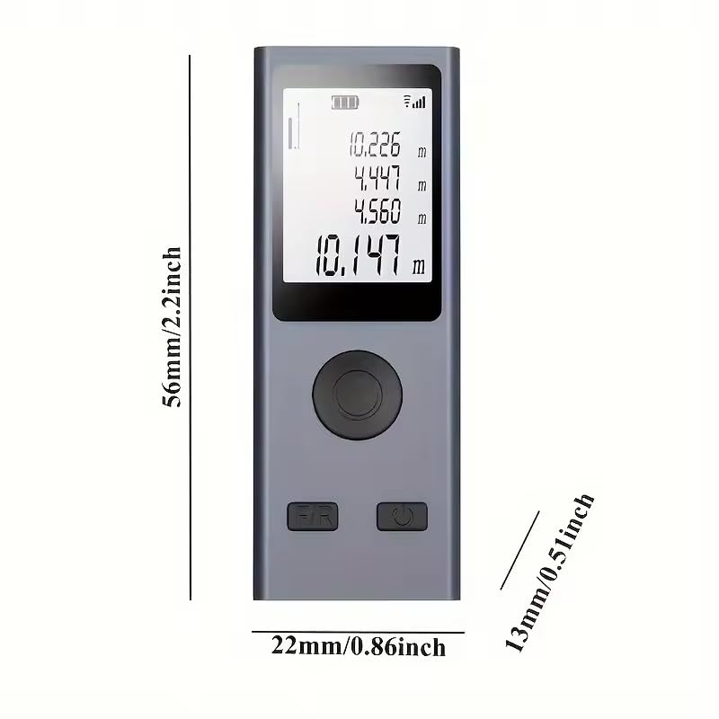 Rangefinder Laser Distance Measuring Device | 98ft Range | Digital Range Finder USB Rechargeable | ±0.078mm Accuracy, HD Backlit Portable Laser Tape | Handheld Smart Measure Device m/in/ft (30M/98ft)