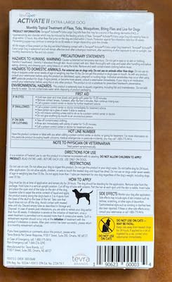 TevraPet Activate II Flea and Tick Prevention for Dogs | 4 Count | Extra Large Dogs 55+ lbs | Topical Drops | 4 Months Flea Treatment (Pack of 2) X-Large 55+ lbs (Pack of 2)