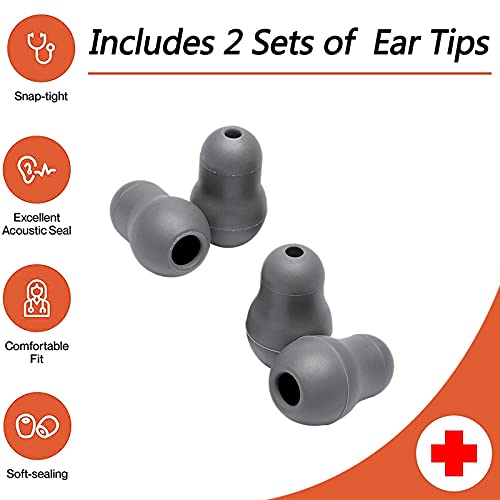 Silicone Ear Tips Earplug Replacement for Littmann Stethoscopes - Comfortable Fit Littman Ear Tips Replacement，Stethoscope Ear Pieces,Cardiology IV Parts & Littmann Stethoscope Parts (Grey) grey
