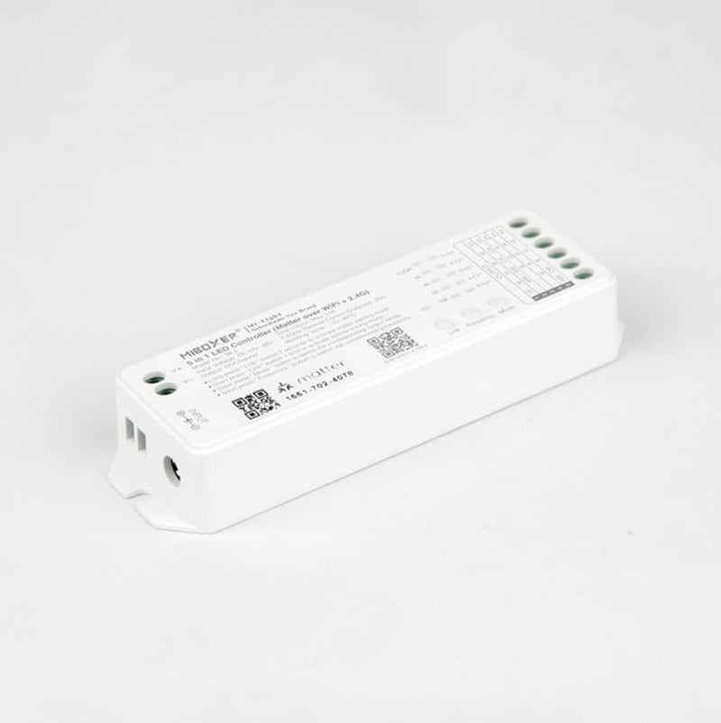 MiBOXER ML5 Matter 5-in-1 LED Strip Controller, WiFi and 2.4GHz, Matter Over WiFi, Single Color CCT RGB RGBW RGB+CCT, DC 12V-24V