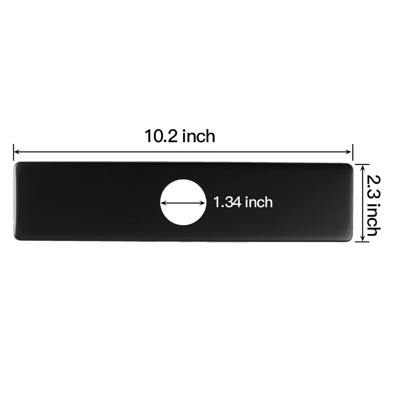 Matte Black Faucet Plate, Sink Hole Cover, Faucet Deck Plate 10 Inch 1 or 3 Hole Long Rectangle Cover Deck Plate Faucet Escutcheon for Bathroom Kitchen Vanity Sink Faucet Stainless Steel 10" Right Angle Matte Black