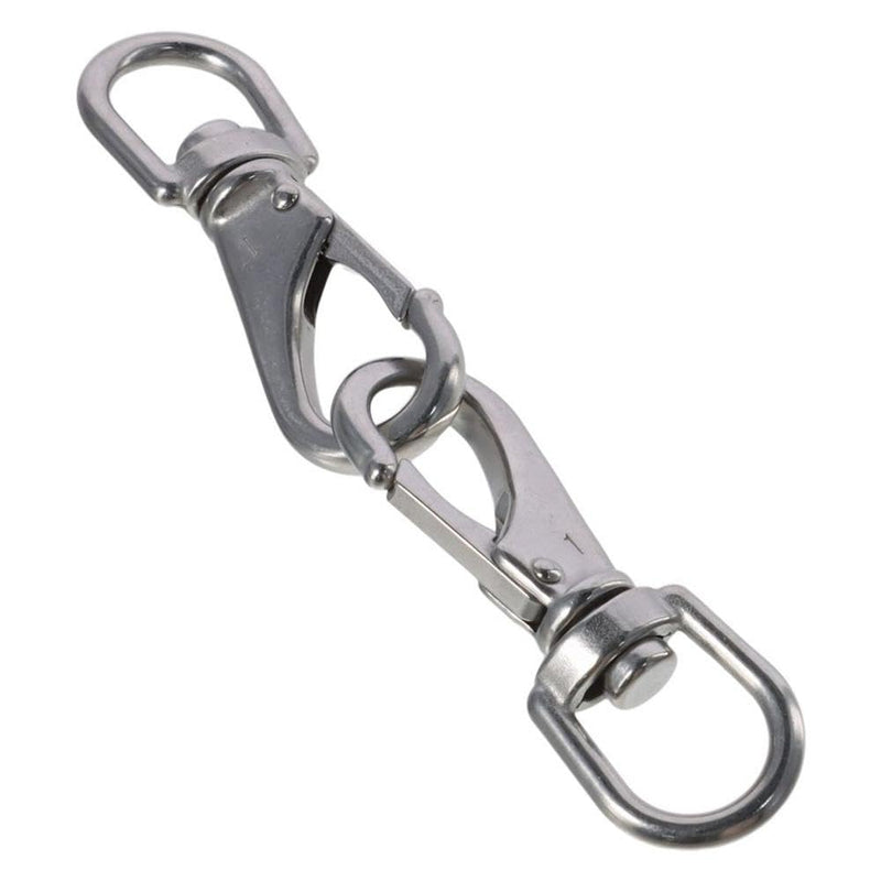 Scuba Diving Clips Silver High Strength Stainless Steel Spring Hooks Durable 3.5 Inch Swivel Eye Snap Hook Keychains
