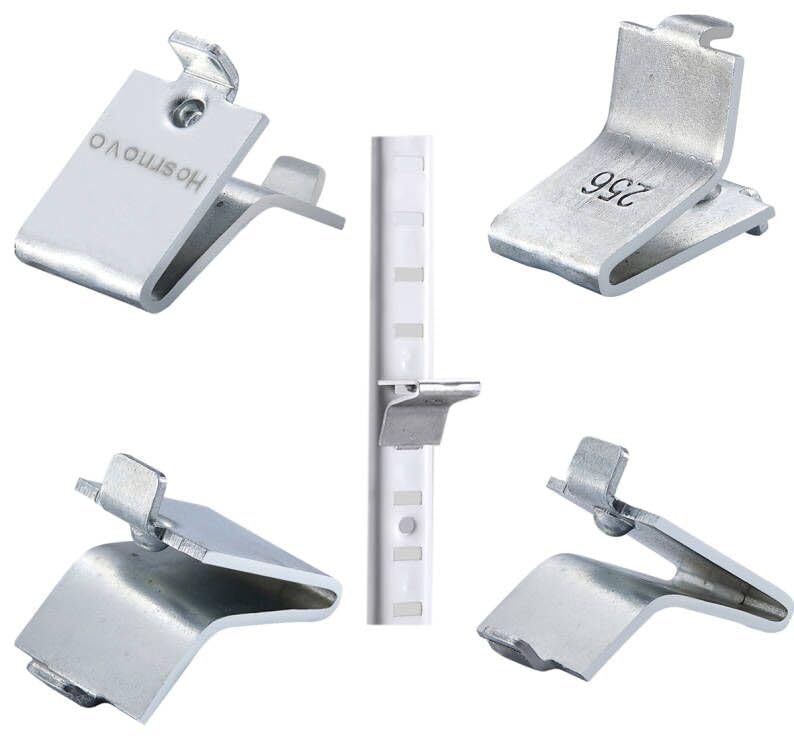 Hosrnovo Shelf Clips, Adjustable Supports Clip for 255 Standard Pilaster, Heavy Duty Metal Shelving Brackets Clips for Kitchen Cabinet Bookcase (Silver 28) Silver 28
