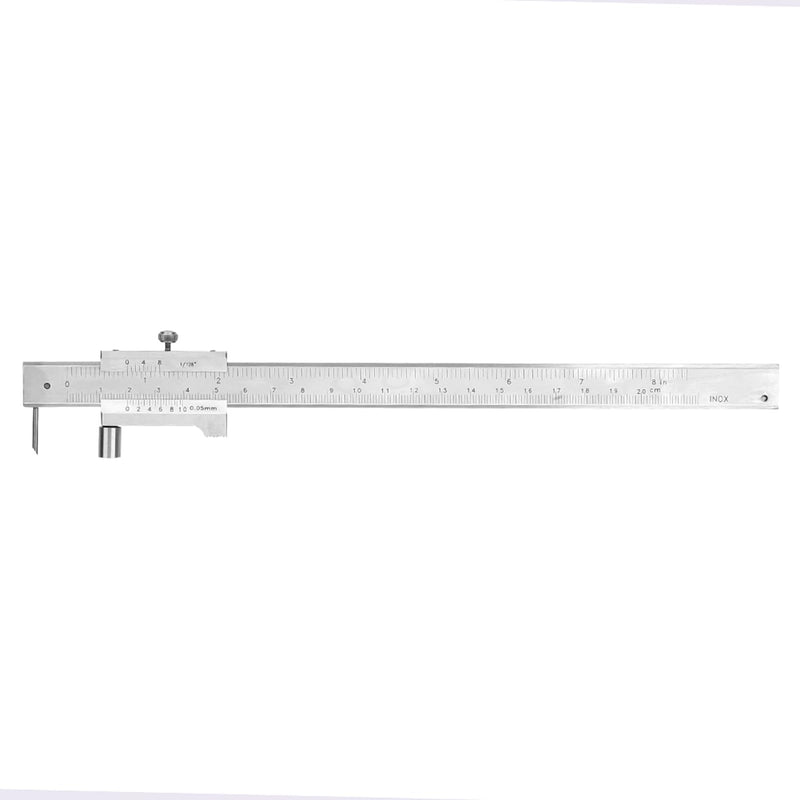 200mm Vernie Scribing Caliper, 8in Stainless Sheet Metal Scribe Tool, ±0.05mm Accuracy Parallel Cross Caliper Gauges, Metal Marking Tool with PU Leather Bag for Industry Marking