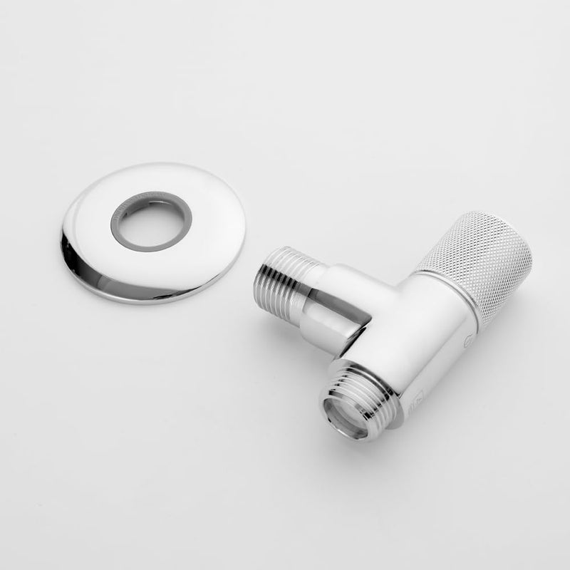 Large Flow Ceramic Valve Core Water Angle Valve, Wall Connection G1/2 Inch,G1/2 Inch Connection for Hose, Brass Chrome Plated for Basin, Kitchen, Water Heater