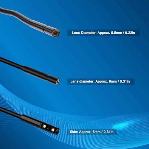 Endoscope, Industrial Endoscope with 2.4in HD Screen, Sewer Camera, Handheld ABS Housing Borescope Inspection Camera for Factory (6.6ft Cable) 6.6ft Cable