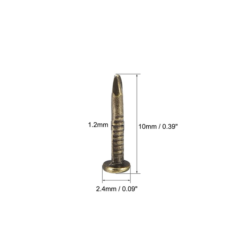 uxcell Small Tiny Nails 1.2x10mm(DXL) for Wooden DIY Decorative Pictures Boxes Household Accessories Bronze Tone 200pcs 10mm