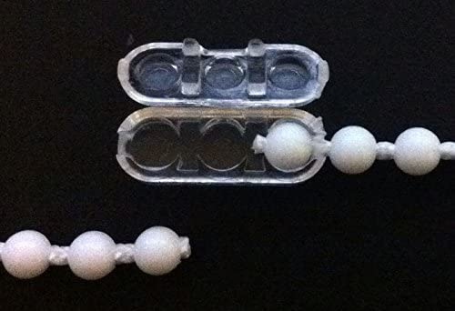 Black Plastic #10 Chain - with 2 Connectors - Blind Beaded Bead Ball (10 feet) 10 feet