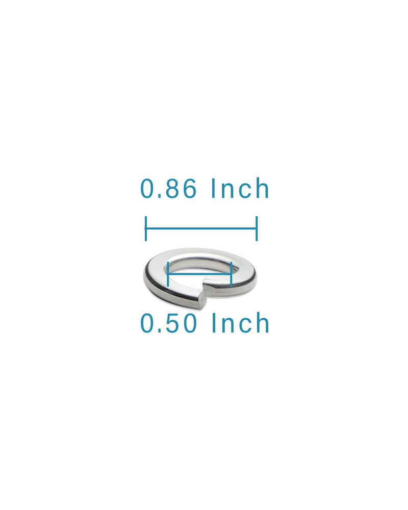 1/2" Spring Lock Washers - 304 Stainless Steel - Pack of 50 - Secure Fastening and Rust Resistance 1/2"