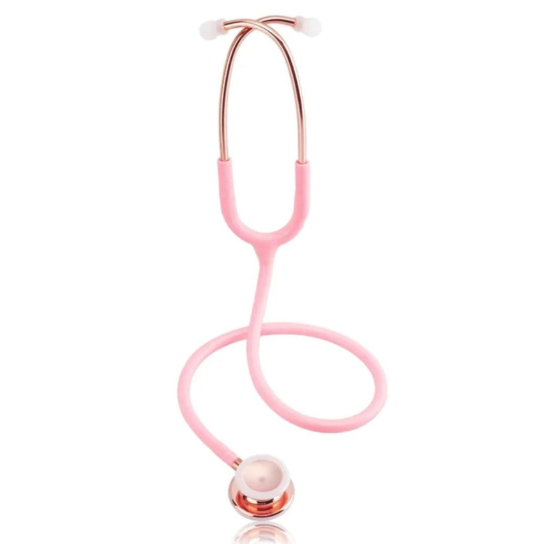 professoRs Pink Stethoscope for Students Nurse Doctor, Beautiful Gold-Plated Stetho for Clinical Use, Professional high-sensitivity fiber membrane, Double Sided Stethoscope, estetoscopio medico