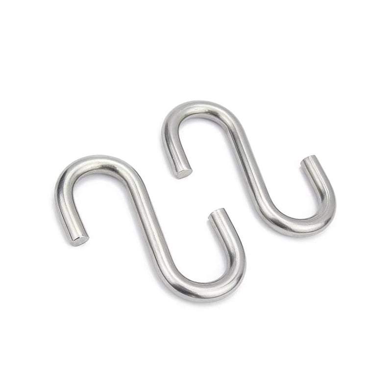 Heavy Duty Garage Door S Hook for Extension Springs & Hanging – 1/4” x 2” – Multi-Purpose Metal Hooks for Chains, Lights & Storage (2 Pack)