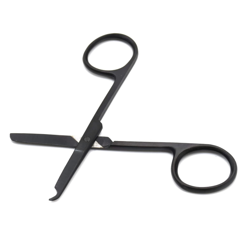 3.5" Stitch Scissors with Black Color Coating - Premium Quality Instrument- Delicate Hook - Perfect for Suture Removal, First Aid, EMS Training (Straight)