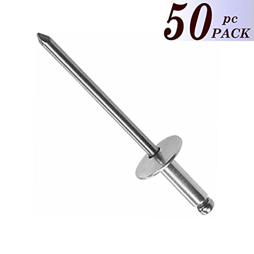 BoltmanShop 3/16" Dia. Large Flange 1/4" - 3/8" Grip All Aluminum Panel Blind Rivets (100pkg)