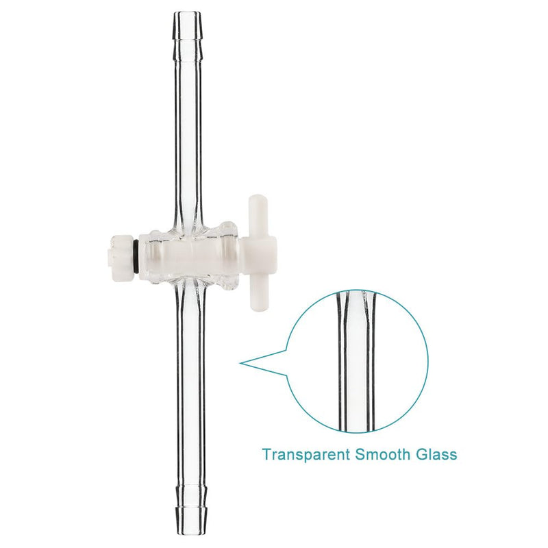 stonylab Glass Vacuum Flow Control Adapter, Borosilicate Glass Flow Control Vacuum Distillation Take Off Adapter with PTFE Stopcock for Laboratory Supplies 1