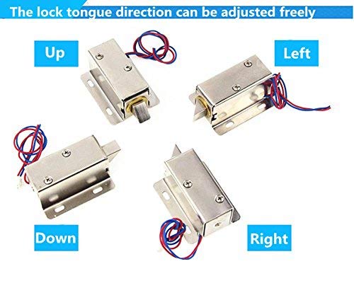 Electromagnetic Lock Solenoid Electric Lock, DC 12V Mini Electric Control Lock Tongue Latch Assembly Solenoid for File Cabinet Drawer Door
