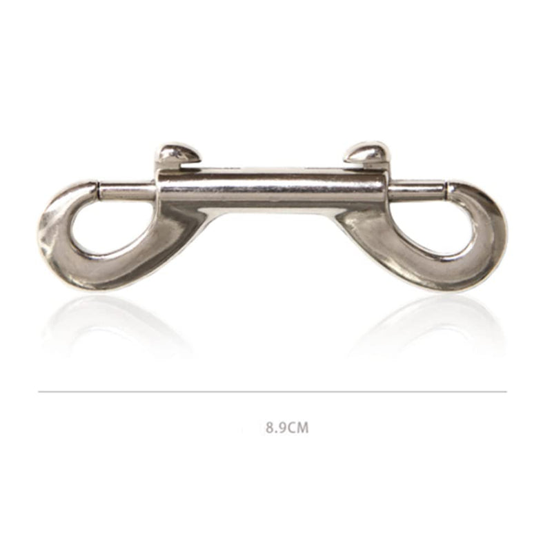 2 Pcs Double Ended Lead for Dogs, Bolt Snap Hooks Zinc Alloy Double End Clip Silver Diving Clip Trigger Snaps for Diving Dog Leash Key Chain Horse Tack Pet Feed Buckets