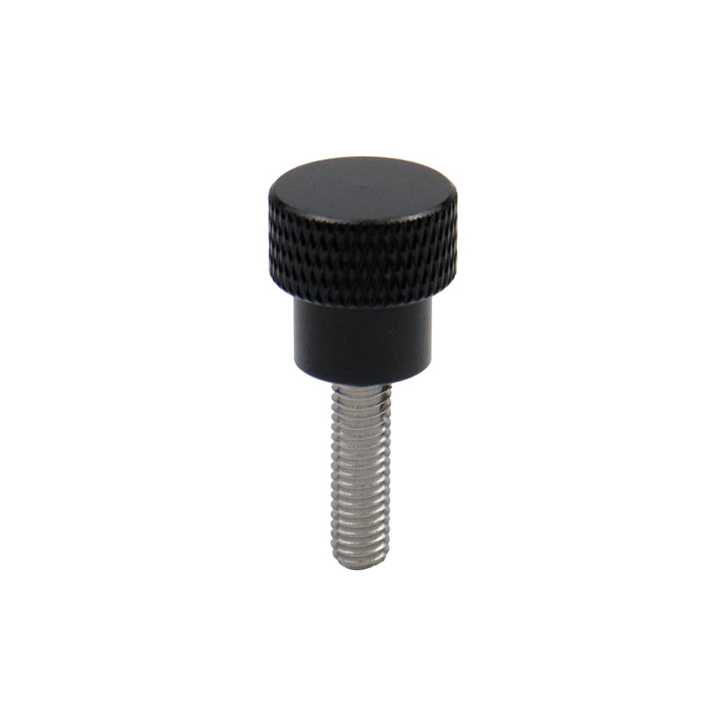 6 Pcs M4 0.59"(15mm) Threads High Head Knurled Thumb Screws Knobs Aluminum Alloy Red Knurled Shoulder Flat Tip Thumbscrew, Black 0.59"(15mm) Threads length
