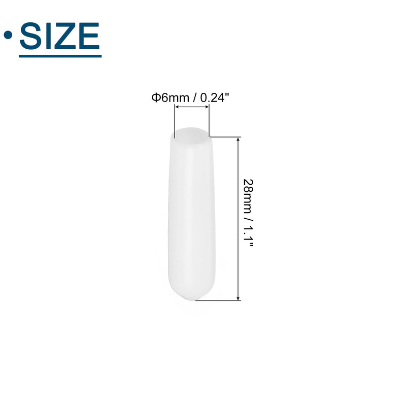 uxcell 30Pcs Rubber End Caps, 6mm/0.24" ID Flexible Rubber Caps, PVC Caps Rubber Screw for Bolts Screw Caps Thread Protectors Tube Screw Bolt, White 30