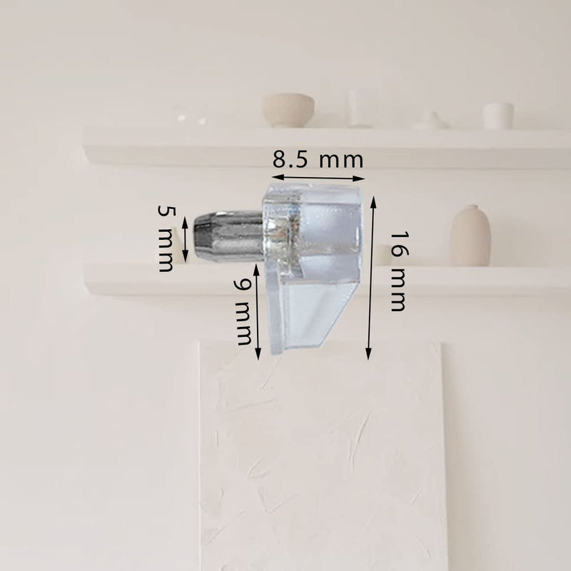 20 Pcs 5mm Clear Plastic Cabinet Shelf Support Pins, Clear Shelf Support Pegs, Shelf Pins Clear Shelf Support Pegs, Shelf Holder Replacement Peg, Shelf Holder Bracket Steel Pins 20 Pcs