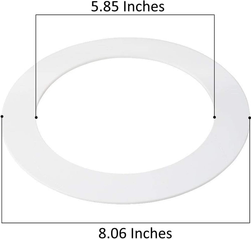 LightLabs Goof Ring Matte 6 Pack 8.06" Diameter for 6" Cans. Inlcudes Ring Tape to Fix Drywall Damage for Flush Recessed Down Lights. 6.2" Inner Diameter Recessed Light Cover Matte White 6 Packs 6 Inch