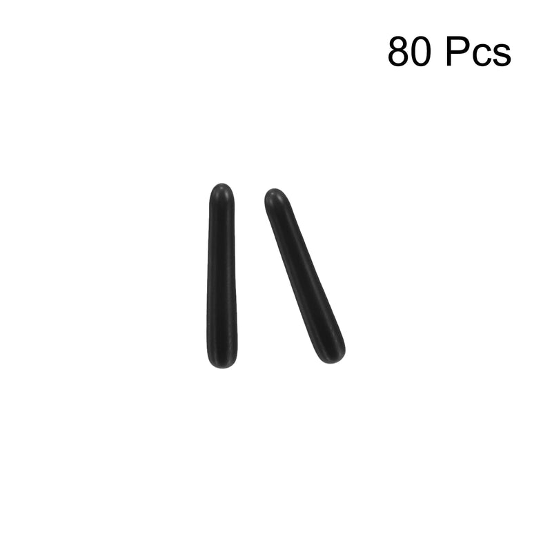 uxcell 80pcs Rubber End Caps 1.3mm(1/16") ID Vinyl Round Tube Bolt Caps Cover Screw Thread Protectors Black