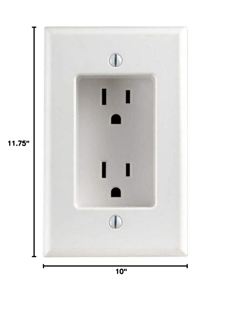 Leviton 689-W 15 Amp 1-Gang Recessed Duplex Receptacle, Residential Grade, with Screws Mounted to Housing, White 1 Pack