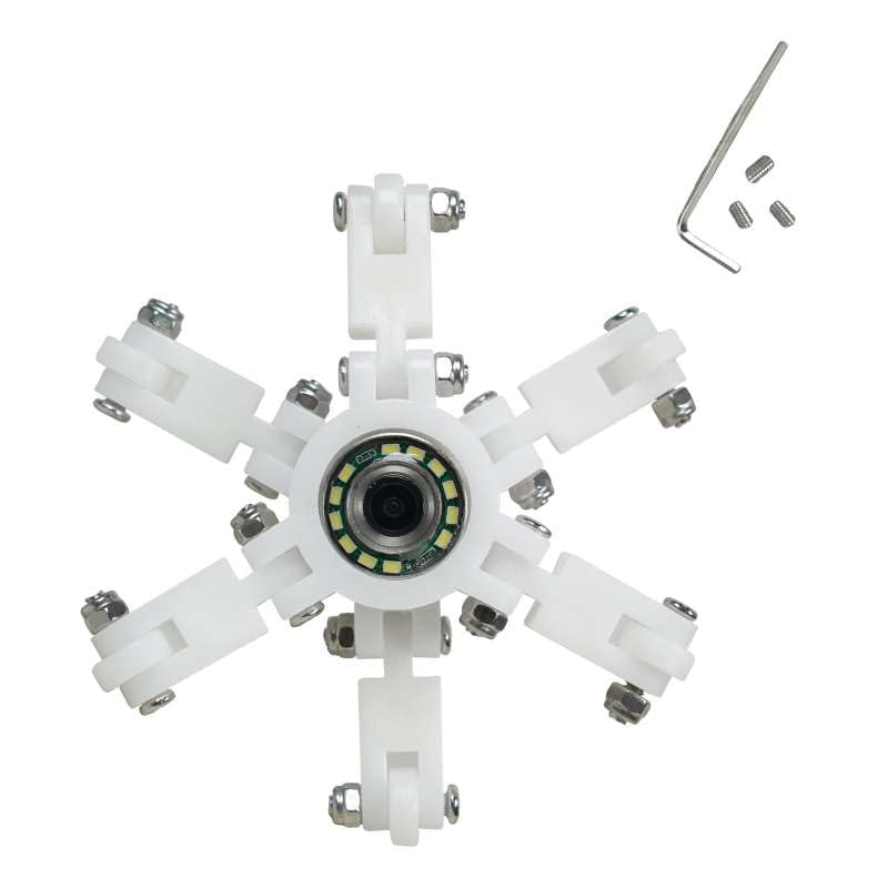 23mm Sewer Inspection Camera Protective Cover, 104mm Sewer Camera Head Center Guide Wheels,White Plastic, Accessory for Pipes Over 104mm