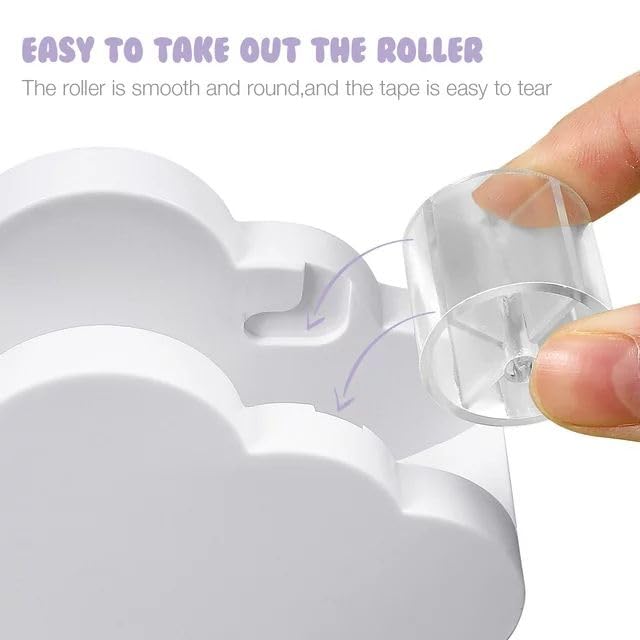 White Tape Desk Dispenser Cloud Tape Cutter with Rainbow Novelty Tape Dispenser Cute Tape Dispenser Holder for Home School Office Stationary Packaging Wrapping Craft Supplies