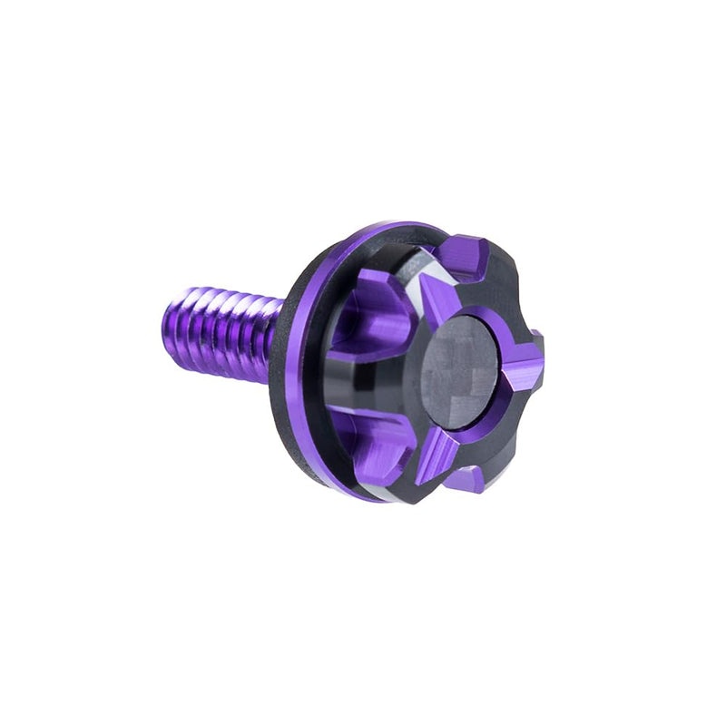 Advanblack Motorcycle Seat Bolt, Axion CNC Machined Knurled Seat Bolt Kit Compatible with Harley Road King Street Electra Glide Dyna Softail 1997-2025 (Black and Purple) Black and Purple