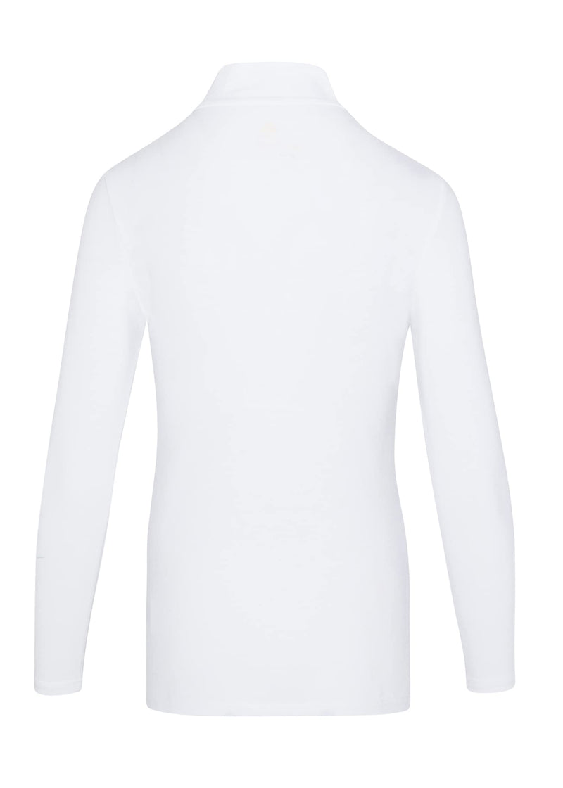 Natural Uniforms Women's Long Sleeve Mock Turtle-Neck T-Shirt Under Scrub Medium White
