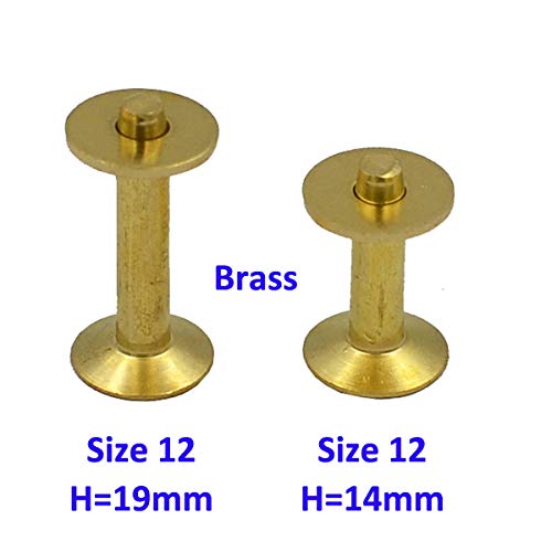 DGOL 50 Sets Solid Brass #12 Size 12 Copper Burrs Rivets Washers 3/4 inch (19mm) Long Size 12 3/4" Brass