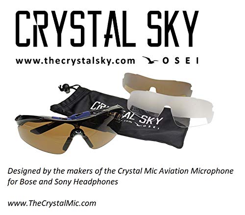 OSEI LLC Crystal Sky Sunglasses with Two Sets of IFR Lenses (Clear and Brown) Full Set (3 Lenses and Frame)