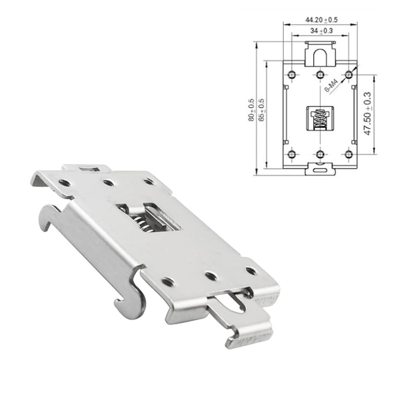 ZYAMY 2PCS Rail Mounting Bracket Metal 35mm DIN Electrical Rail Fixing Clip Adaptor 2.54x1.73 inch For Single Phase Solid State Relay Rail Mounting