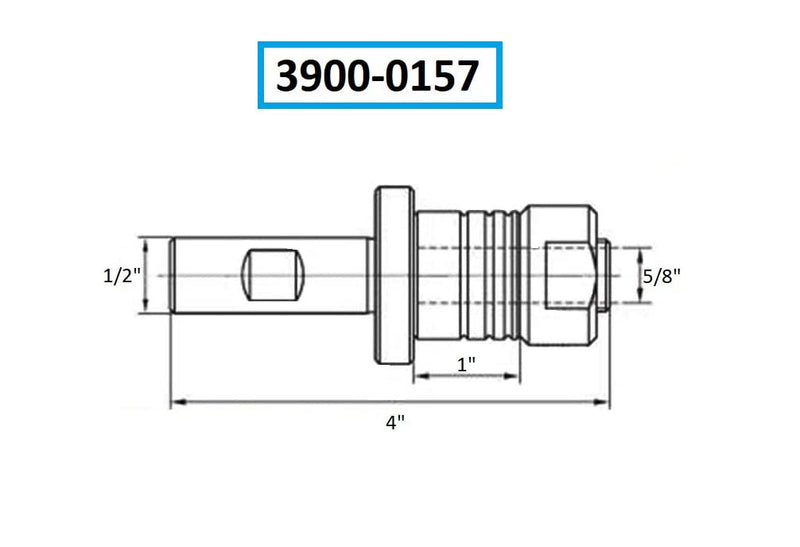 HHIP 3900-0157 Straight Shank Stub Mill Arbor, 5/8" Arbor, 1/2" Shank 5/8" Dia, 1/2" Shank