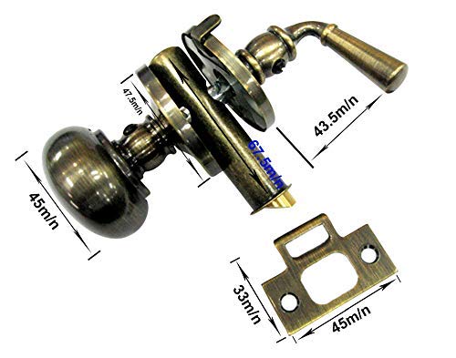 QCAA Solid Brass Storm Door Latch, Polished Brass, Made in Taiwan, 1 Pack