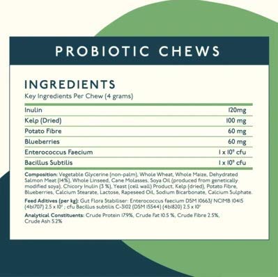 Petlab Co. Dog Probiotic Chew Supplement | Supports Gut Health & Body’s Natural Defences | Probiotics For Dogs – Formulated WIth Inulin, Bacillus subtilis, Kelp & Blueberries - PawsPlanet Australia